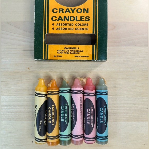 Crayon Candles (6) - Vintage Scented Unused Jumbo Emergency 60s - Picture 5 of 5
